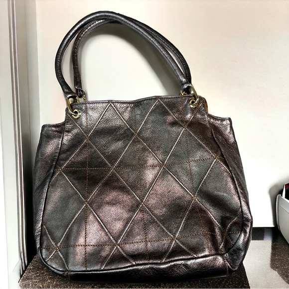 Plinio Visona Gunmetal Purse - Picture 1 of 12